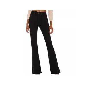 Frame Denim Le One Flare Size 2 Black Larsen Wash Organic Cotton Jeans